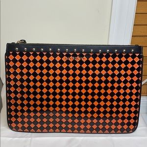 Givenchy red and black flat clutch